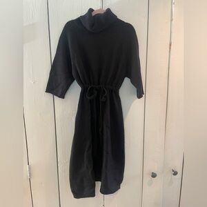Elegant Black Turtleneck Knit Dress